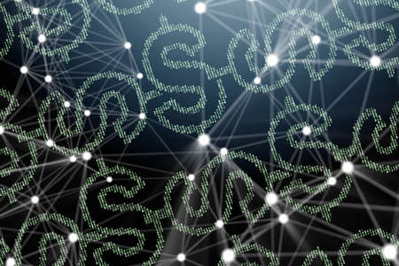 Blockchain concept as futuristic idea of database - 3d rendering