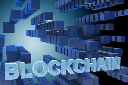 Concept of blockchain in modern business - 3d rendering