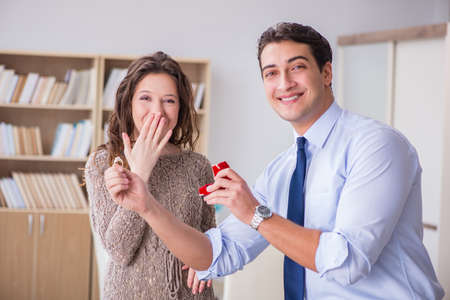 Romantic concept with man making marriage proposal