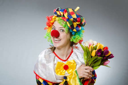 Funny clown in comical conceptの写真素材