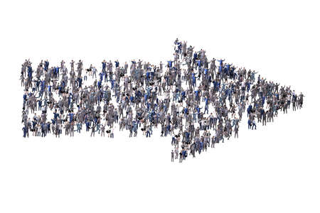 Arrow made of various business  peopleの写真素材