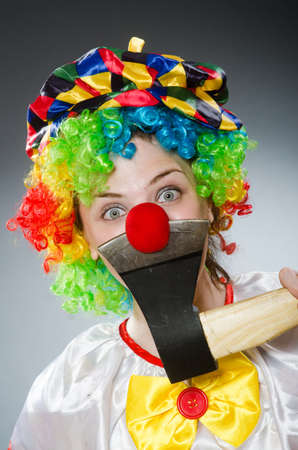 Funny clown in comical conceptの写真素材