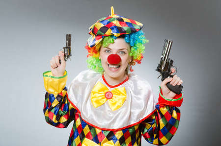 Funny clown in comical conceptの写真素材