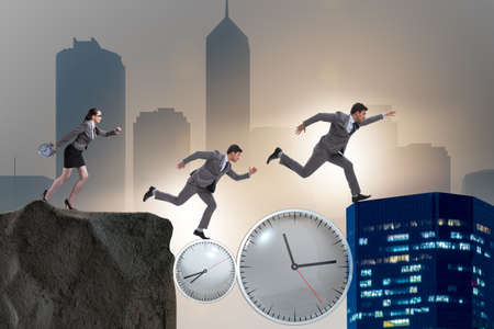 Time management concept with business peopleの写真素材