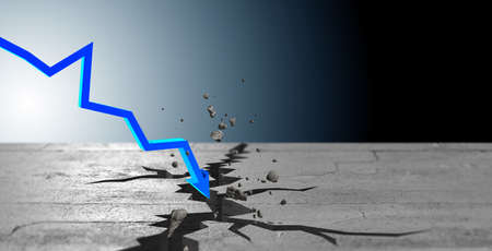 Chart showing financial crisis - 3d renderingの写真素材