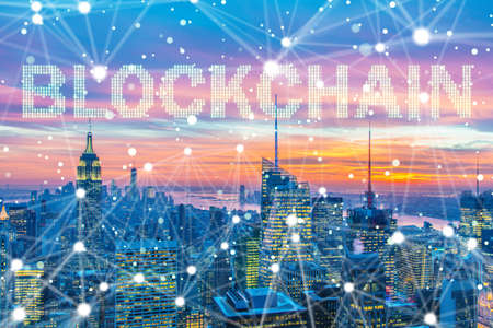 Blockchain concept in database managementの写真素材