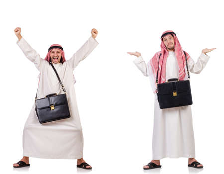 Arab man isolated on white backgroundの写真素材