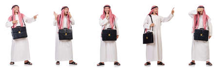 Arab man isolated on white backgroundの写真素材