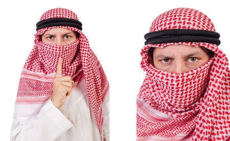 Arab man isolated on white backgroundの写真素材