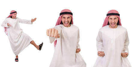 Arab man isolated on white backgroundの写真素材