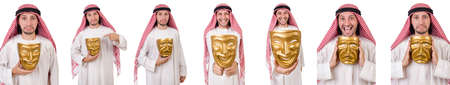 Arab in hypocrisy concept on whiteの写真素材