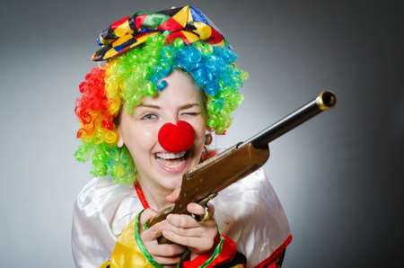Funny clown in comical conceptの写真素材