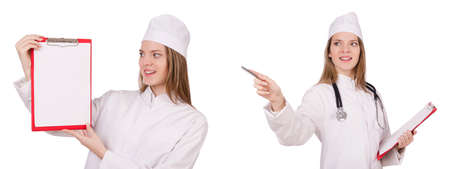 Woman doctor isolated on the whiteの写真素材