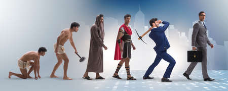 Progression of man mankind from ancient to modern