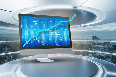 Illustration with business charts - 3d rendering