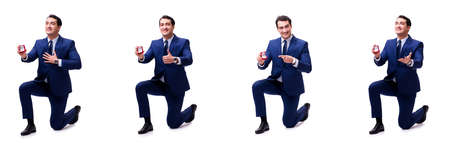 Romantic concept with man making marriage proposalの写真素材