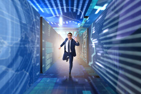 Businessman in abstract business conceptの写真素材