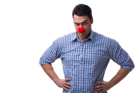 Funny man clown isolated on white backgroundの写真素材