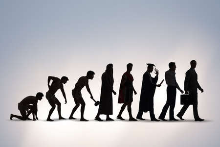Progression of man mankind from ancient to modern