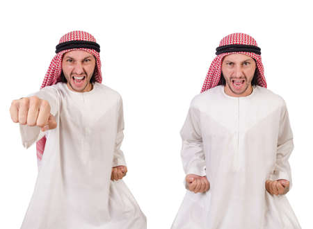 Arab man isolated on white backgroundの写真素材