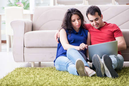 Young couple family expecting a babyの写真素材