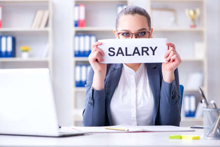 Businesswoman hiring new employees in officeの写真素材