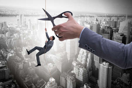 Businessman in business risk conceptの写真素材