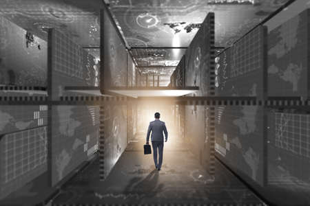 Businessman in abstract business concept