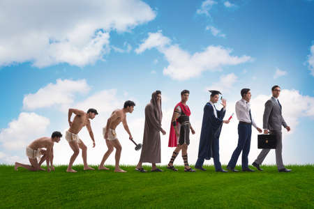 Progression of man mankind from ancient to modern