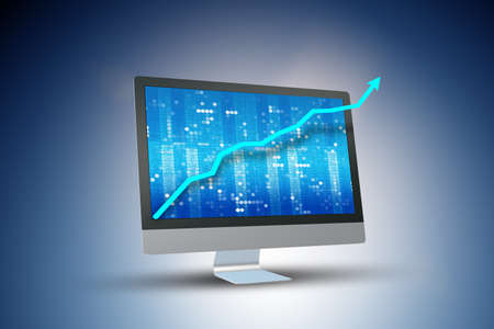 Illustration with business charts - 3d rendering