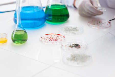 Male doctor working in the lab on virus vaccine