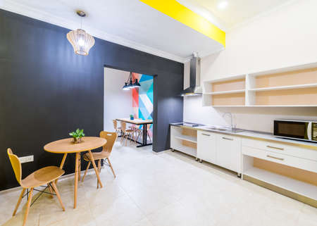 Modern kitchen interior at homeの写真素材