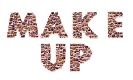 Collage of close up photos of eye make-upの写真素材