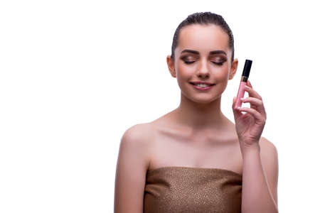 Young beautiful female fashion model with make upの写真素材