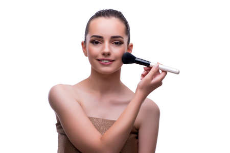 Young beautiful female fashion model with make upの写真素材