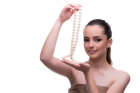 Young beautiful female fashion model with make upの写真素材