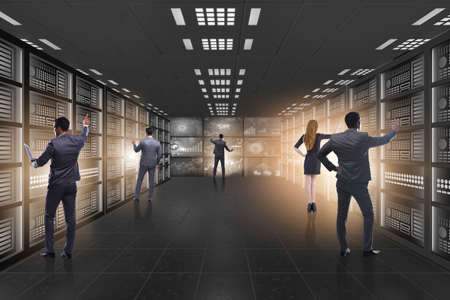 Concept of big data management with businessman