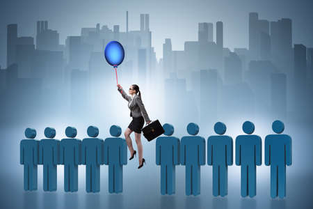 Businesswoman more superior than her peer group peersの写真素材