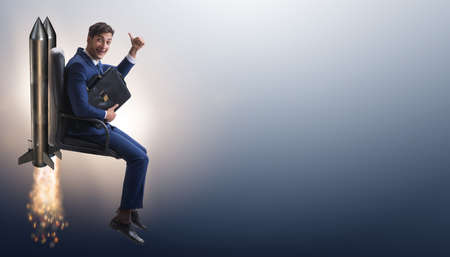 Businessman in promotion business conceptの写真素材