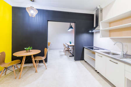 Modern kitchen interior at homeの写真素材