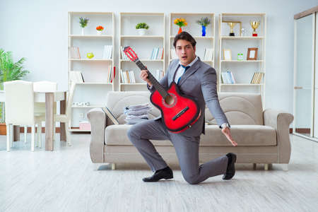 Businessman celebrating going on vacationの写真素材