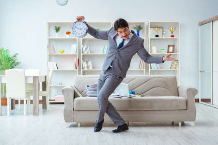 Businessman happy meeting his deadlinesの写真素材