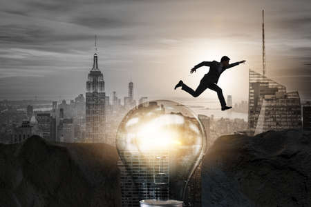 Bright idea concept with business peopleの写真素材