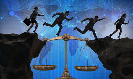 Business people in fair business conceptの写真素材