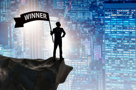 Businessman in winner business conceptの写真素材