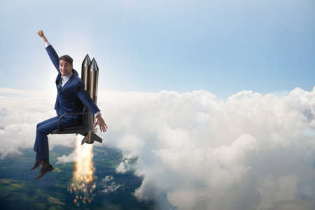 Businessman in career progression conceptの写真素材