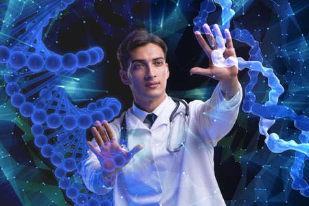 Concept of telemedicine with male doctorの写真素材