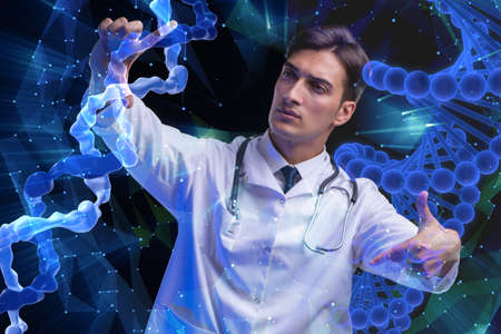 Concept of telemedicine with male doctorの写真素材