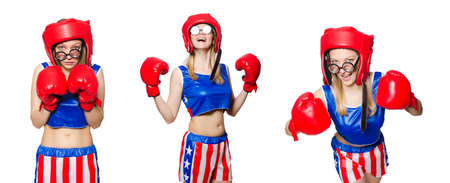Funny boxer isolated on white