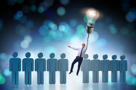 Businessman in career promotion conceptの写真素材